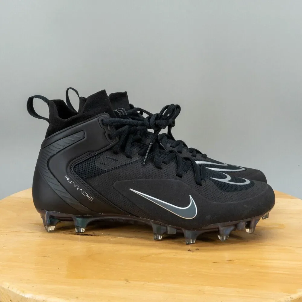 Nike Alpha Huarache 8 Elite Men's Size 9 LAX Cleats Shoes Lacrosse Black NEW
